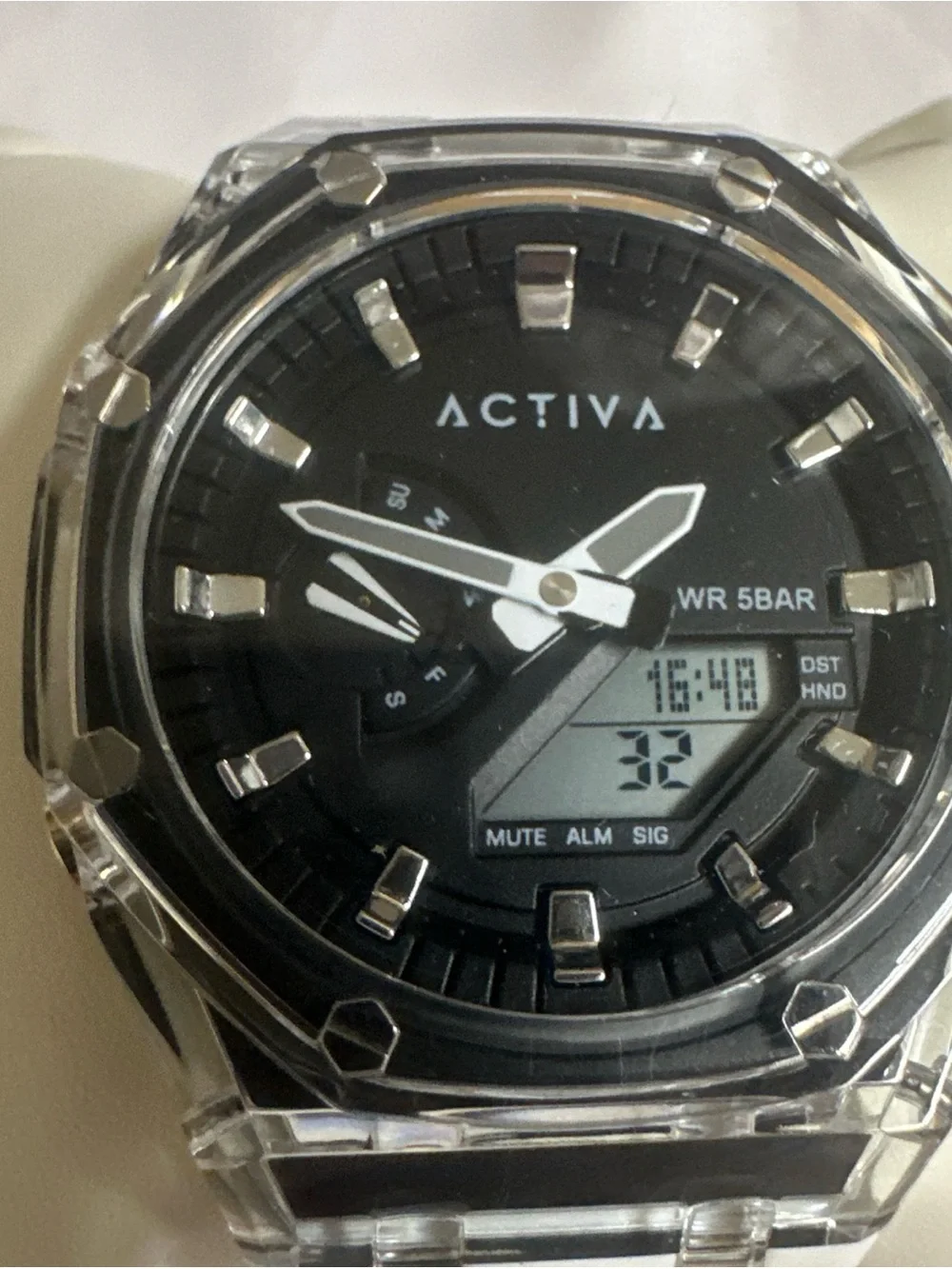 (275) Activa Black Analog-Digital Sports Watch
